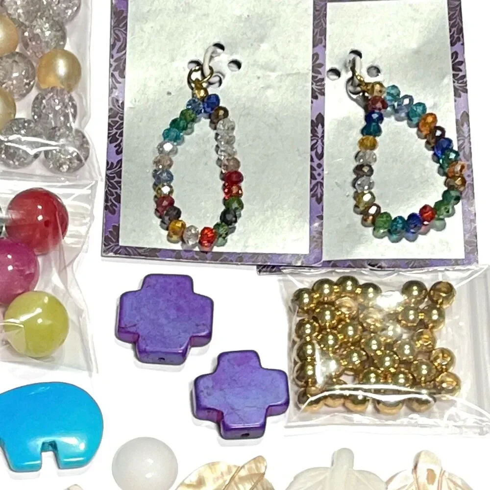 Jewelry Making Supplies Beads Glass Stone Metal Charms Variety Craft Colorful